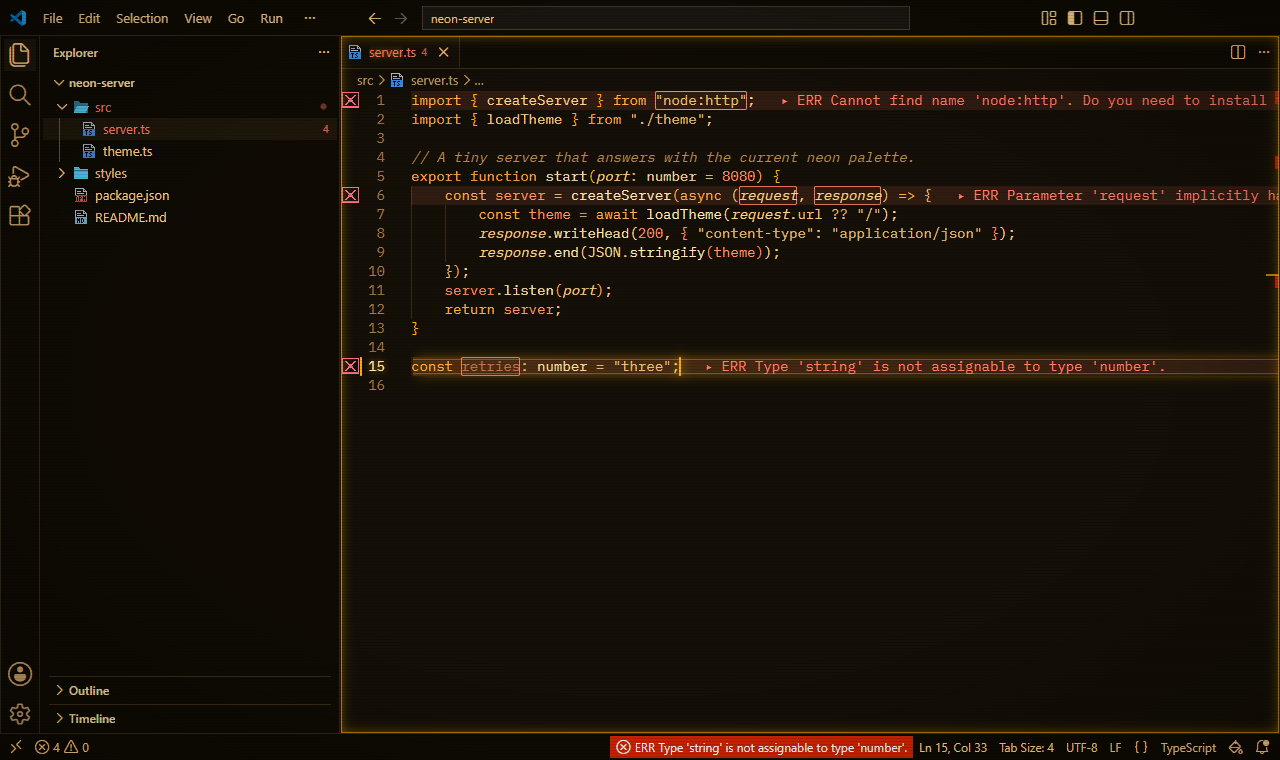 Amber Monitor: amber text on a dark brown background, with square panels.