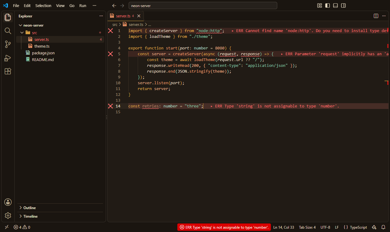 VS Code with the Brass preset