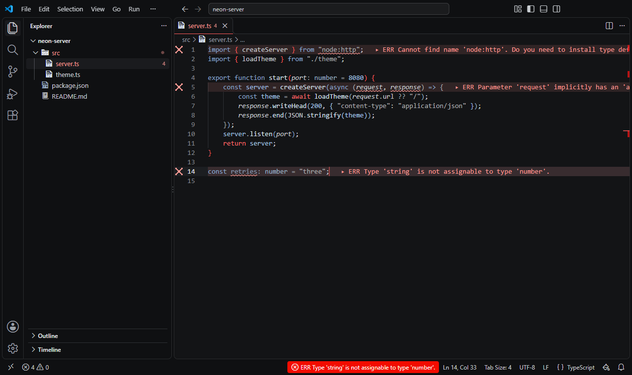 VS Code with the Command Deck preset