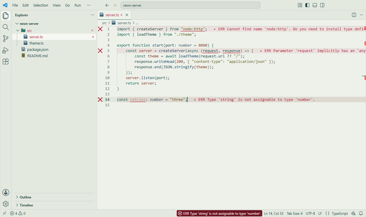 VS Code with the Corridor preset