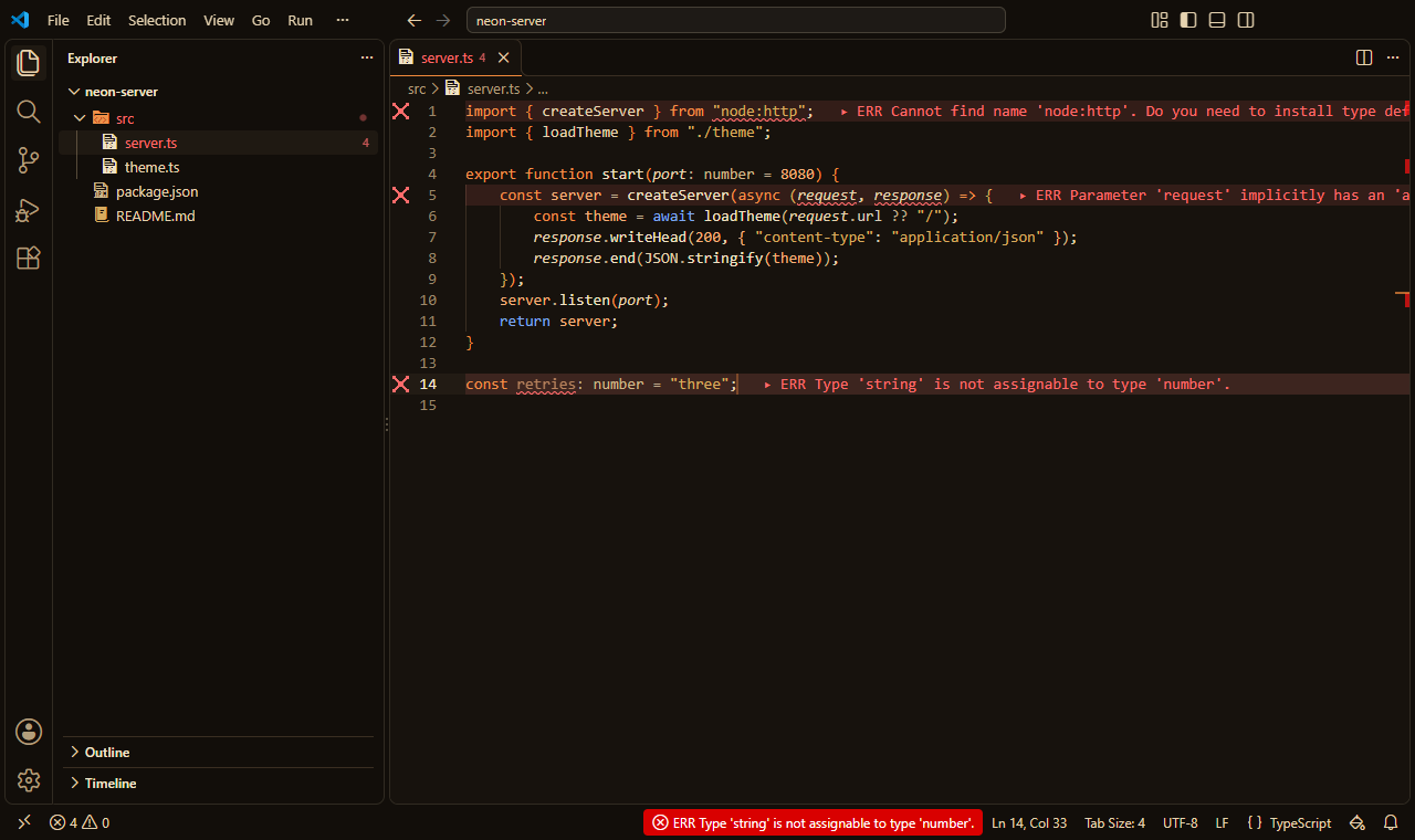 VS Code with the Deep Desert preset