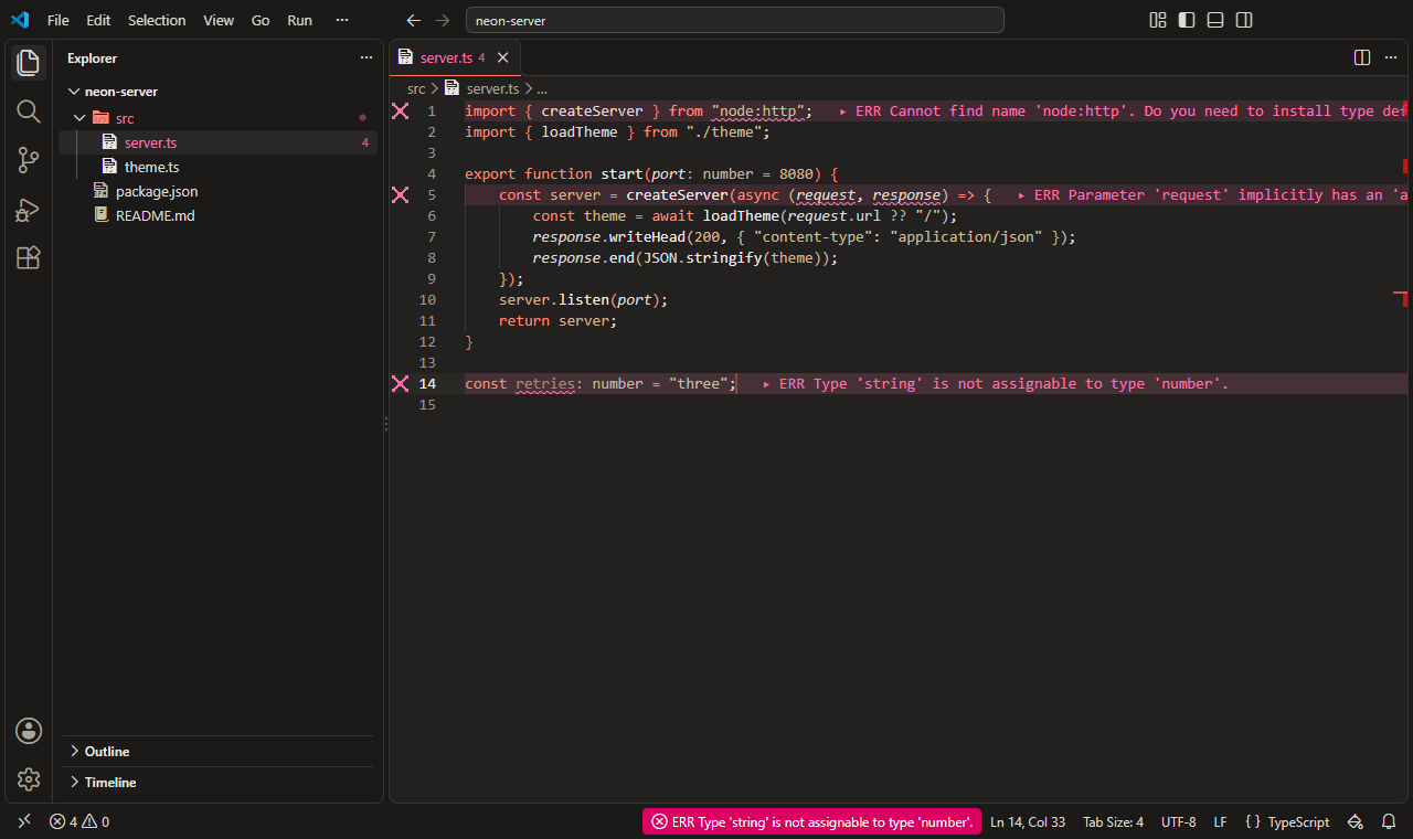 VS Code with the Glass Lab preset