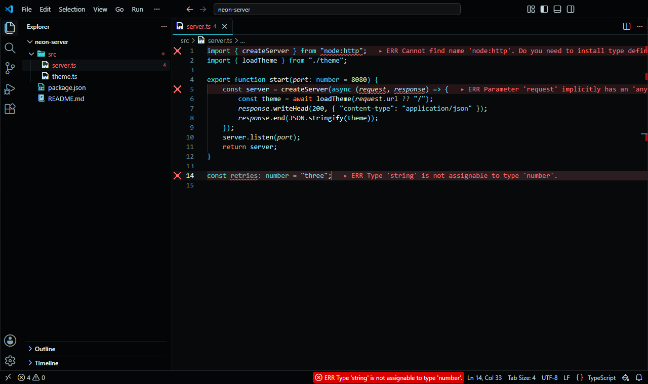 VS Code with the Grid preset