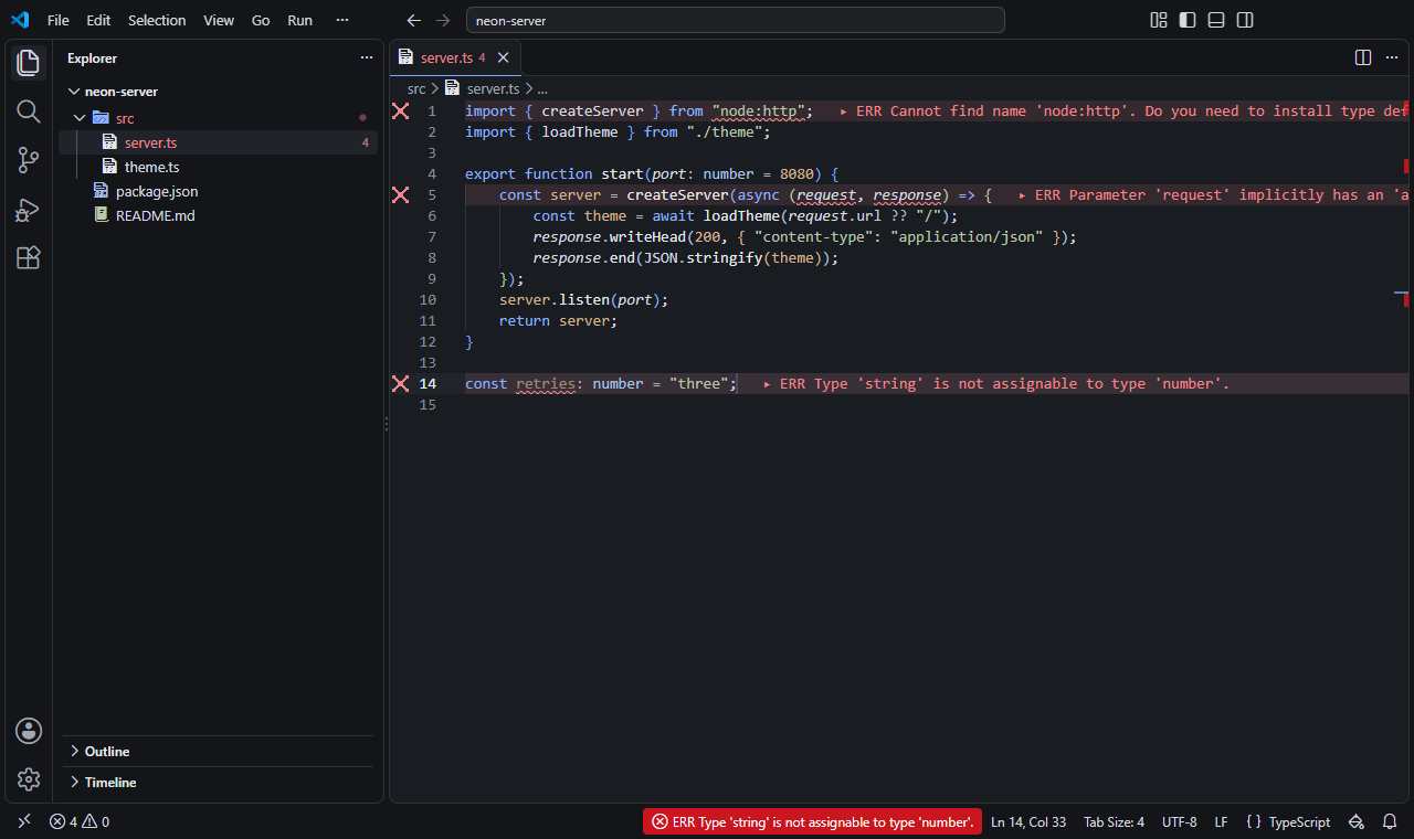 VS Code with the Monolith preset
