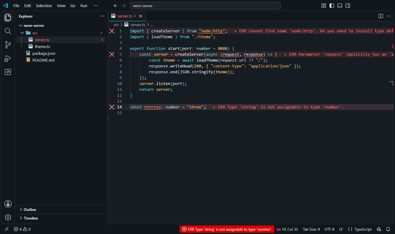 VS Code with the Overlay preset