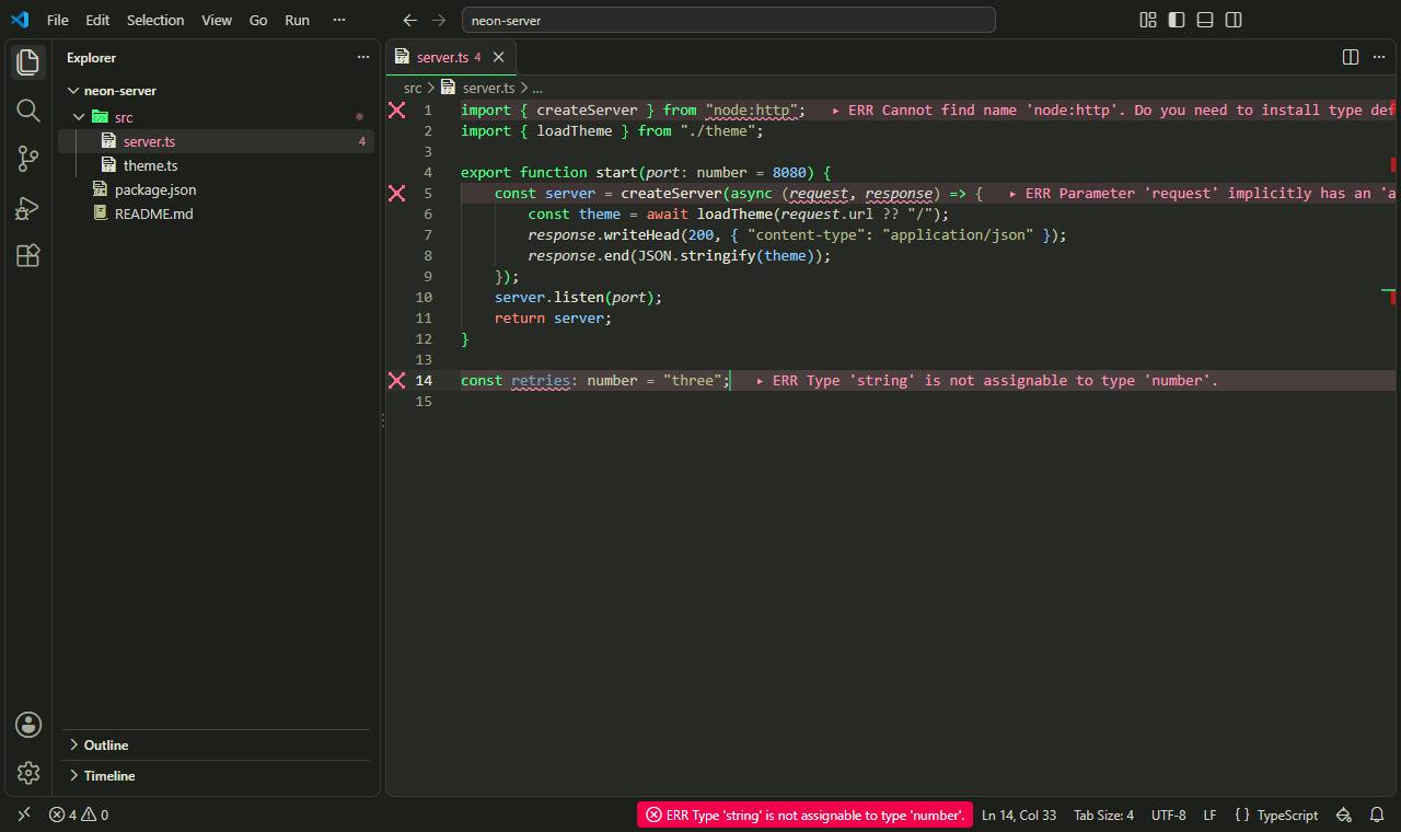 VS Code with the Simulation preset