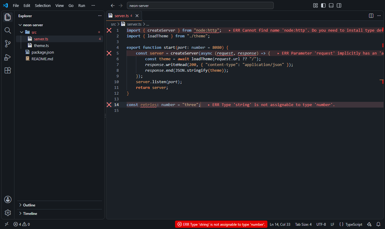 VS Code with the Steel and Rust preset