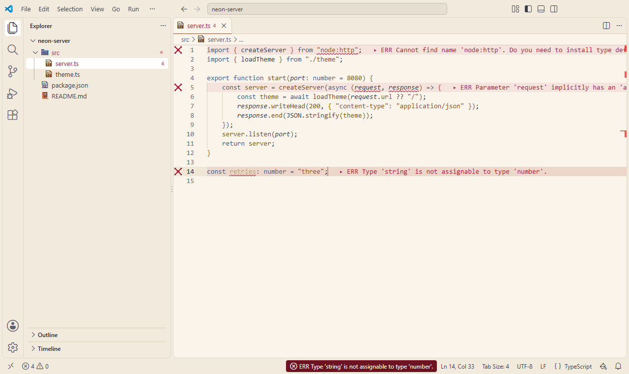 VS Code with the Sunroom preset